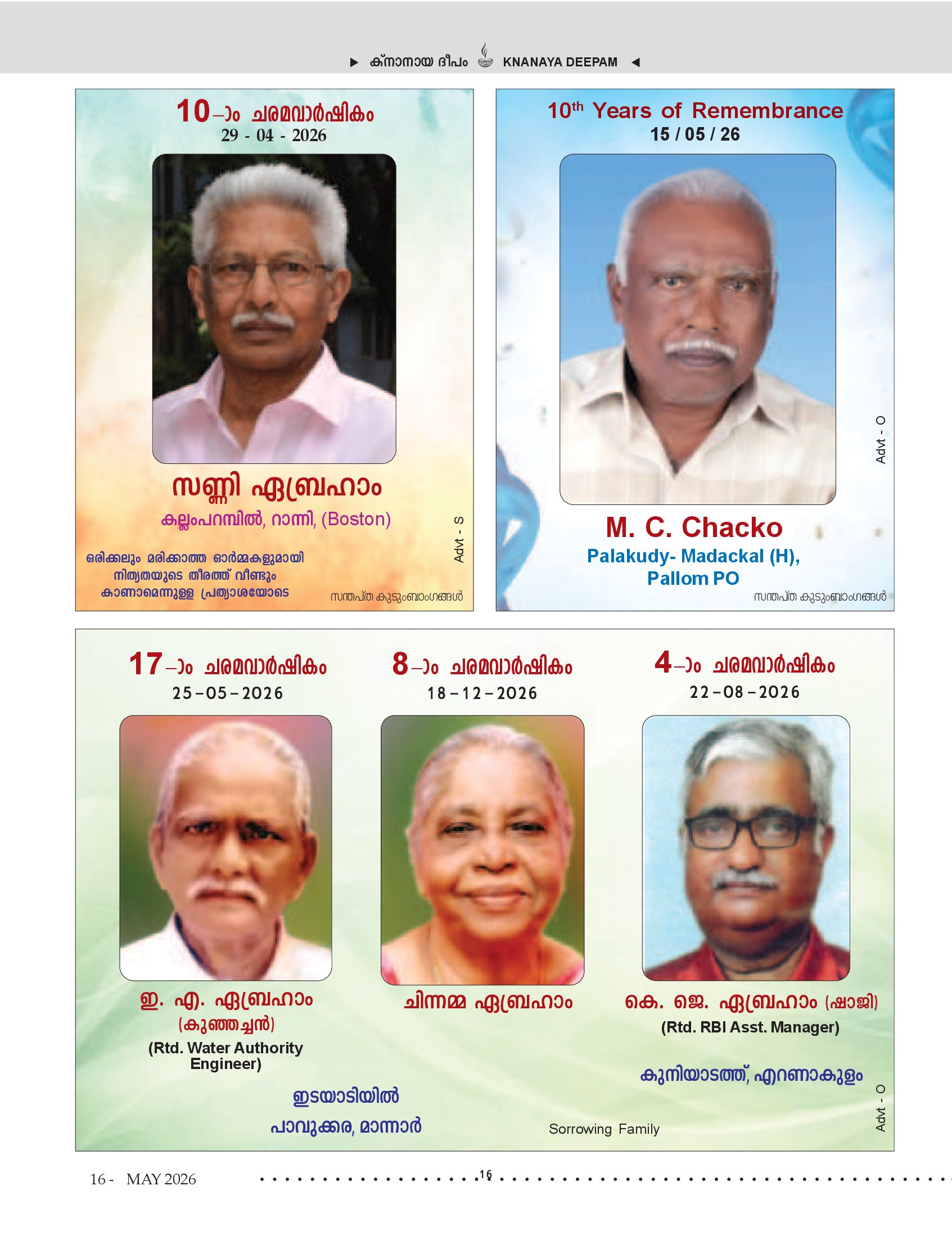 Death Anniversaries